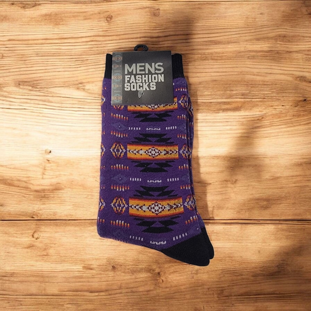 Purple Patterned Men's Fashion Socks